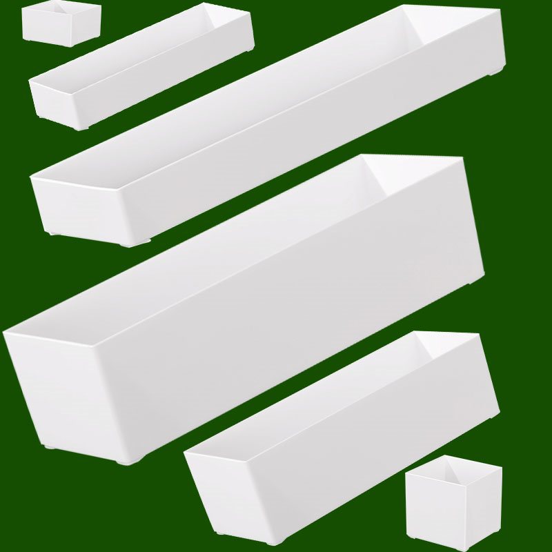 Rectangular Plastic Planter for Succulents and Seedlings, White