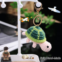 Handmade Crocheted Turtle Keychain Charm for Gifts and Decorations