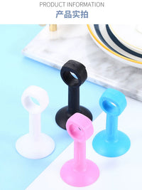 Silicone Plastic Door Stopper Wall Protector Punch-Free Door Handle Bumper for Bathroom Toilet Shower Room
