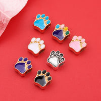 JG171 Alloy Bear Paw Print Large Hole Bead for DIY Bracelets and Jewelry