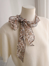 Silk Scarf for Women, Thin Narrow Ribbon, Luxury Style Necktie, Summer Waistband