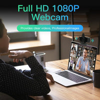 1080P Fixed-Focus HD USB Webcam with Microphone for PC
