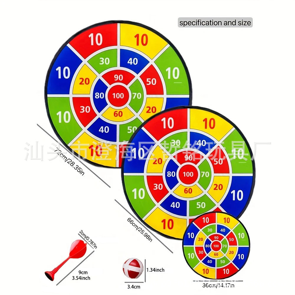 Kids Sticky Ball Dart Board Game Set - Foldable Steel Ring Target with Sticky Balls for Parent-Child Interaction