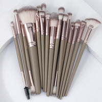 Professional 20-Piece Eye Makeup Brush Set with Soft Bristles and Pointed Handles