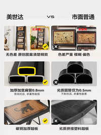 Vintage Style Folding Ladder Stool for Home Use, Portable Aluminum Alloy A-Frame Ladder