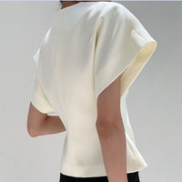 Asymmetric Lapel Vest Blazer with Single Button Closure