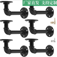 Industrial Pipe Wall Mounted Shelf for Plants and Decor - Rustic Iron Art Floating Shelving Unit