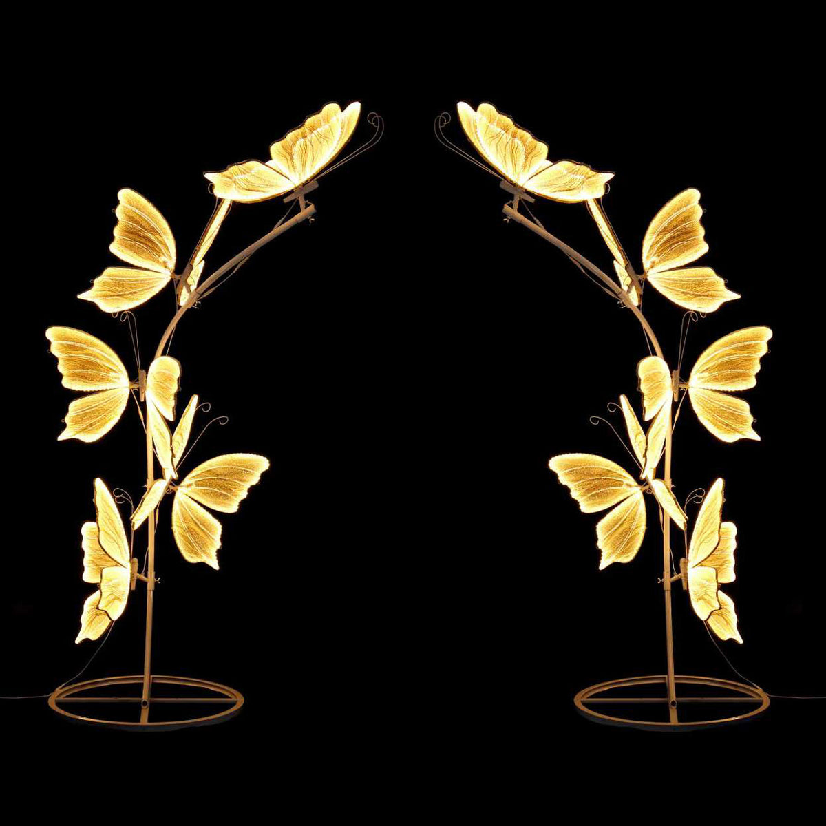 Luminous Butterfly Arch Wedding Backdrop Decoration Iron Art Festival Arch Stage Wedding Props