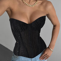 Women's Sexy Backless Boned Bustier Corset Top