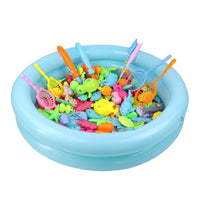 Kids Magnetic Fishing Game Toy Set with Light-Up Fish for Indoor Outdoor Play