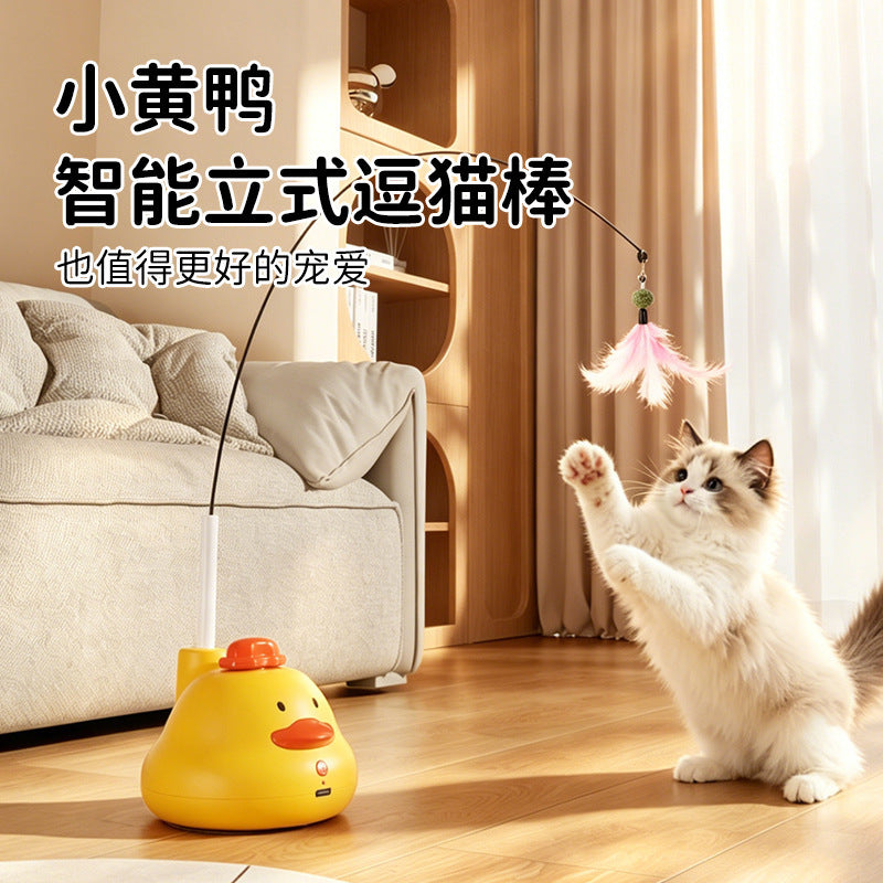 Interactive Rotating Cat Toy with Bird/Butterfly Attachments