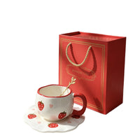Elegant Ceramic Coffee Mug Set with Saucer and Spoon, Creative Afternoon Tea Gift Box