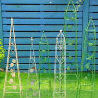 Mini Iron Art Climbing Trellis Birdcage Plant Support for Outdoor Garden Balcony Desktop Retro Distressed Finish