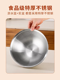 Food Grade Stainless Steel Colander Strainer Basket for Washing Vegetables, Rice, and Fruits - Kitchen Drainer Sieve