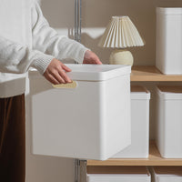 Square Plastic Storage Box with Lid and Wheels, Thickened Large Capacity Organizer for Books