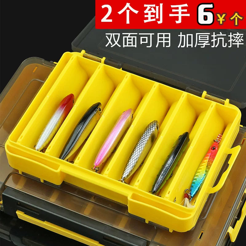 Portable Double-Layer Fishing Lure and Tackle Box for Small Accessories