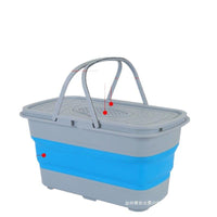 Foldable Fishing Bucket with Lid - Thickened Live Fish Container for Outdoor Car Wash