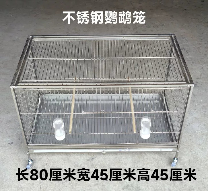 Stainless Steel Parrot Breeding Cage for Peony Cockatiel, Canary, and Finch - Flight Aviary