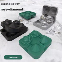 Rose Diamond Ice Cube Molds for Whiskey and Summer Drinks