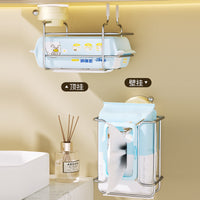 Suction Cup Wrought Iron Paper Towel Holder for Kitchen and Bathroom, Punch-Free Wet Wipe Storage Rack