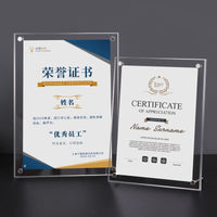 Acrylic Photo Frame for Certificates and Pictures, A3/A4/7/8 Inch Display
