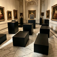 Wooden Lacquer Black Display Pedestal for Jewelry and Model Showcase