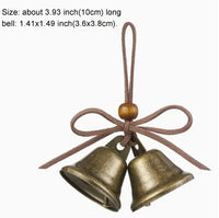 1PC Vintage Style Wooden Bell Ornament with Bowknot, Home Themed Hanging Decoration
