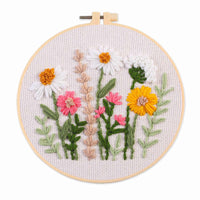 DIY Punch Needle Embroidery Kit for Beginners with Floral Patterns