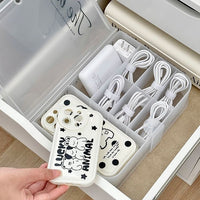 Cable Management Box with Lid for Phone Charger Power Cords Desktop Organizer