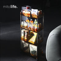 Transparent Multi-layer Storage Cart with Wheels for Narrow Spaces