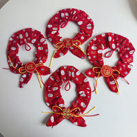 Pet Wedding Scarf Collar with Bow Tie for Cats and Dogs, Festive Red Accessory for New Year Celebrations