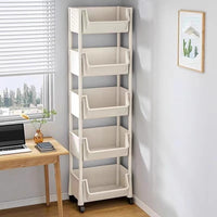 Multi-layer Rolling Storage Cart for Desk, Dorm, Bedroom, or Bedside