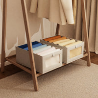 Qian Dao Xing Cotton Linen Foldable Storage Box for Wardrobe, Dustproof and Moisture-proof