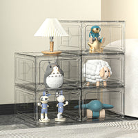 Clear Stackable Shoe Storage Box with Magnetic Lid - Dustproof Hard Plastic Display Case