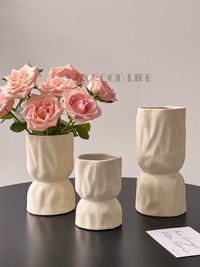 Mid-Century Style Ceramic Art Vase for Hydroponic or Floral Arrangements, Living Room and Dining Table Decor