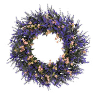 Artificial Lavender Wreath for Front Door Decor