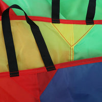 Rainbow Parachute Play Tent for Kids, Outdoor Group Activity Game with Ocean Balls, Early Education Sensory Training Equipment