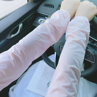 Unisex Loose Fit UV Protection Ice Silk Breathable Arm Sleeves for Summer Outdoor Activities