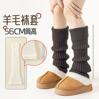 Women's Wool Leg Warmers for Winter Boots and Slippers
