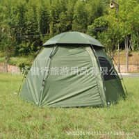 3-in-1 Double Layer Hexagonal Camping Tent for 6 People, Family Outdoor Shelter