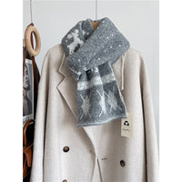 Wool Blend Neck Warmer for Men and Women, Thickened Winter Scarf with Christmas Vibe