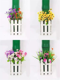 Artificial Bamboo Pipe Cover with Decorative Vines and Faux Plants for Indoor/Outdoor Decor