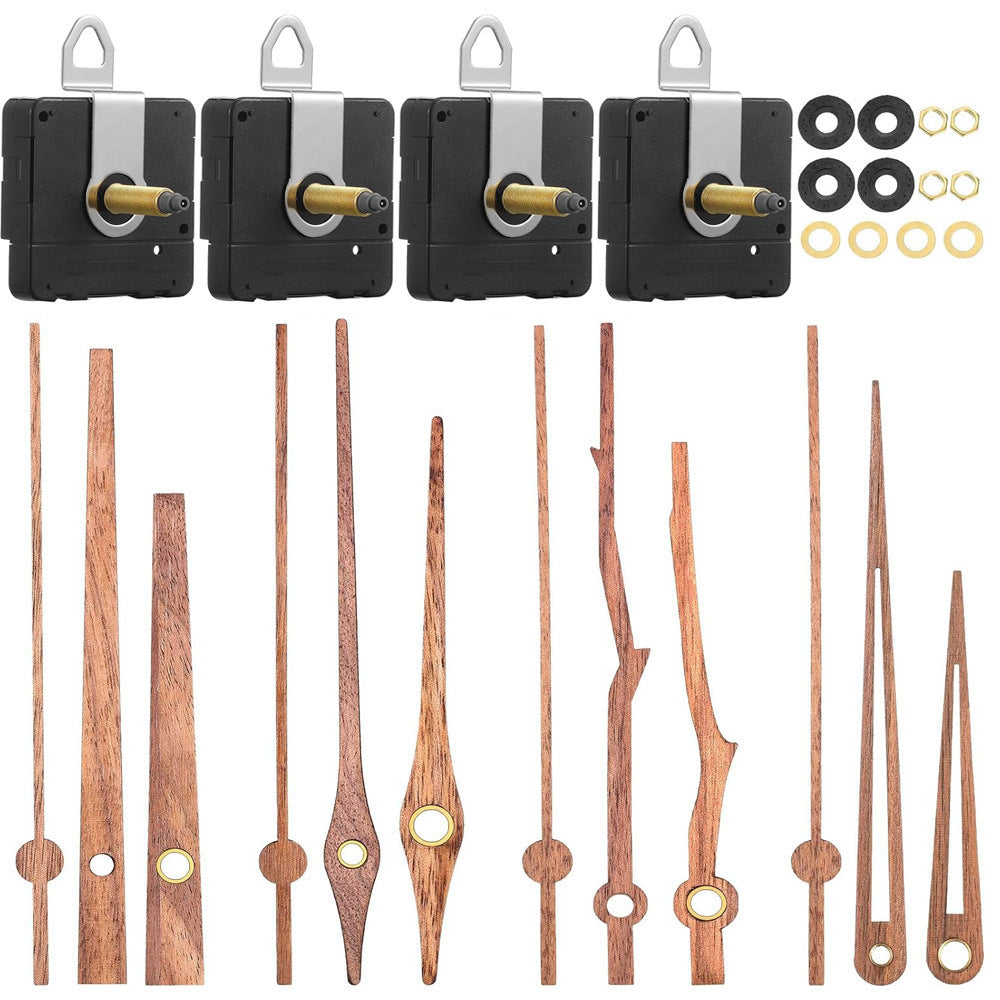 DIY Silent Quartz Clock Movement Kit with Walnut Hands for Wall Clocks