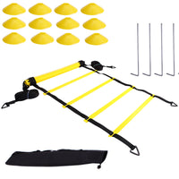 Agility Ladder Training Set with Disc Cones, Obstacle Barrels, and Hurdles for Soccer Speed & Agility Training