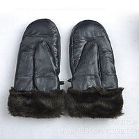 Genuine Sheepskin Leather Gloves for Men and Women, Full Finger, Warm Winter Gloves with Thick Cotton Lining