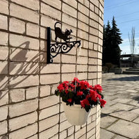 Cat and Butterfly Metal Wall Hook for Hanging Planters, Lanterns, and Wind Chimes
