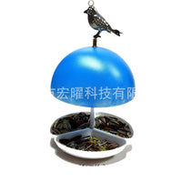 Mushroom-Shaped Hanging Wild Bird Feeder for Outdoor Garden and Yard, Rainproof Dome Design