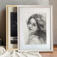 Aluminum Alloy Sketch Photo Frame with Mat for A3 A4 4K 8K Art Display, Wall Mount or Tabletop