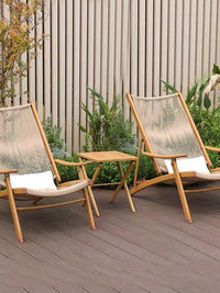 Chongqing Outdoor Rattan Lounge Chair Set - Foldable Balcony Patio Garden Chairs with Small Coffee Table, Waterproof