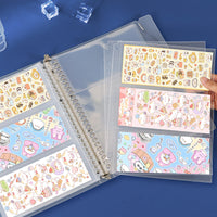 B5 26-Hole PP Frosted Transparent Binder with Strap for Loose Leaf Refills